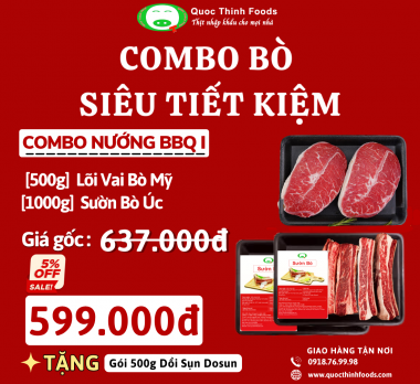 COMBO NƯỚNG BBQ I : Lõi Vai Bò Mỹ, Sườn Bò Úc
