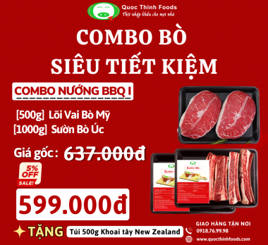 COMBO NƯỚNG BBQ I : Lõi Vai Bò Mỹ, Sườn Bò Úc