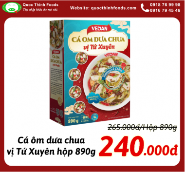 Cá ôm dưa chua vị Tứ Xuyên (VEDAN) - Hộp 890g