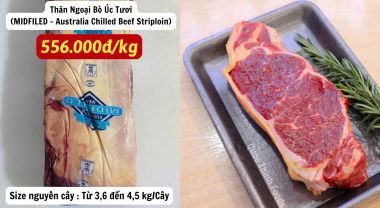 Thịt Bò Tươi - Thăn Ngoại Bò Úc Tươi (Australia Chilled Beef Striploin) - 1 kg