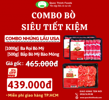 COMBO NHÚNG LẨU USA : Ba Rọi Bò Mỹ, Bắp Hoa Bò Mỹ