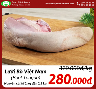 Lưỡi Bò Việt Nam - Nguyên Cái - Tính Kg