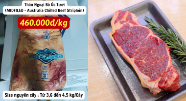 Thịt Bò Tươi - Thăn Ngoại Bò Úc Tươi (Australia Chilled Beef Striploin) - 1 kg