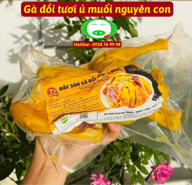 Gà ủ muối - Gà đồi tươi ủ muối nguyên con (Size 0,9 kg đến 1,1 kg/Con)