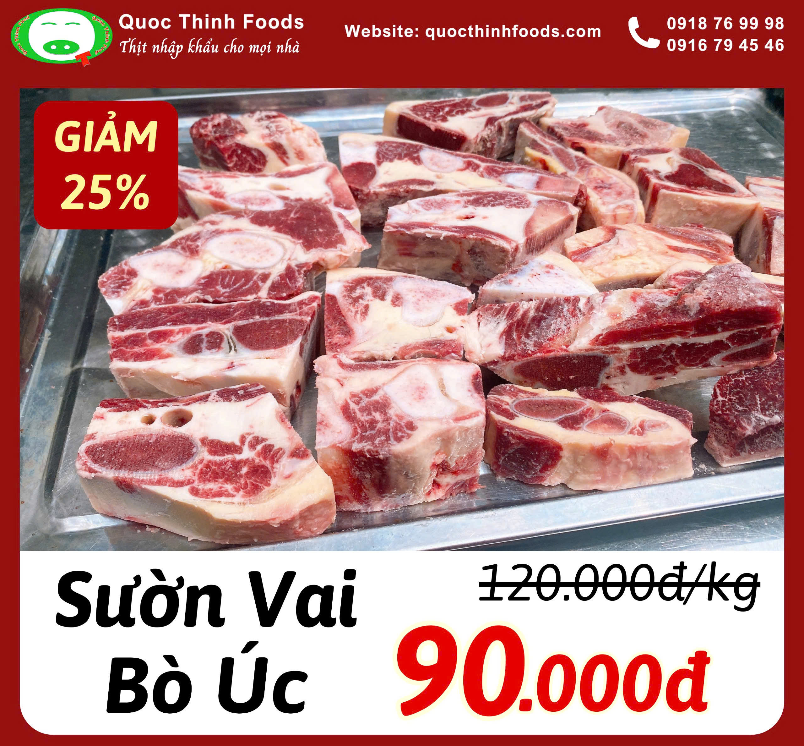 Sườn Vai Bò Úc - Nguyên túi 1kg